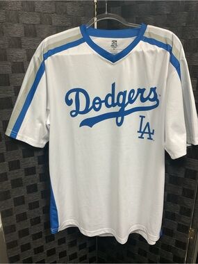 Los Angeles Dodgers White & Royal Blue Short Sleeve Tee